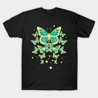 Ovarian Cancer Awareness Butterflies Teal Ribbon T-Shirt